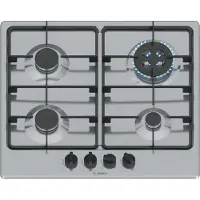 Bosch Serie 4 PGH6B5K60, Edelstahl, Integriert, 60 cm, Gaskochfeld, Edelstahl, 4 Zone(n)