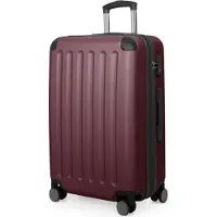 Hauptstadtkoffer Spree - Trolley 65cm mit Erweiterung, Hardshell Suitcase, Check-In Reisekoffer Gepäck 20 kg 4 Rollen, Hartschalen-Koffer TSA, 74L,Dunkelrot