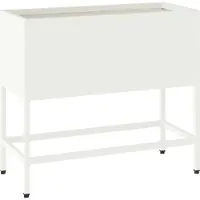 Syfax Hochbeet Gartenpflanzer Weiß 60 x 26 x 48 cm Stahl