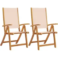 Syfax Gartenstühle 2 Stk. Klappbar Massivholz Akazie und Textilene