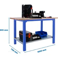 Simon Rack SIMONWORK BT6L PRO LAMINATE 1800 AZUL/FAIA Werkbank mit Parafuses