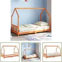 The Living Store Kinderbett Wachsbraun 90x190 cm Massivholz Kiefer