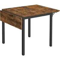 Vasagle Esstisch, Klappbarer Küchentisch für 2-4 Personen, für kleine Räume, Vintage Braun-Schwarz