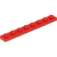 LEGO 1x8 Platte 3460 - 50 Stück Rot