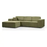 Beautysofa Ecksofa PEDRO L Dunkelgrün, 267x170 cm, Sofa L-form Breite Ottomane links, ohne Schlaffunktion
