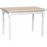 Koma Tools Weißer Tisch II aus massivem Kiefernholz mit lackierter Tischplatte 120 x 70 cm