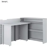 Sonstiges Klappbarer Schreibtisch Lenart WORK CONCEPT CW-01L (Linke) GRAU Ausziehbarer Computertisch auf Rollen, Regale, Büroschreibtisch, Eckschreibtisch, Freistehender Schreibtisch