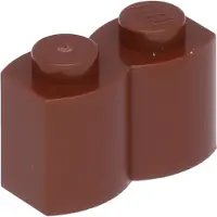 LEGO 1x2 Pallisade - 100 Stück Rotbraun