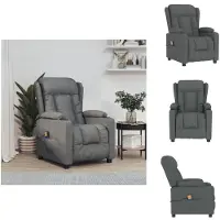 vidaXL Massagesessel Dunkelgrau Stoff - Massagesessel