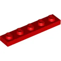 LEGO 1x5 Platte 78329 - 10 Stück Rot