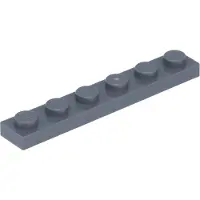 LEGO 1x6 Platte 3666 - 10 Stück Dunkelgrau