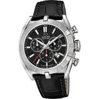 Jaguar Herren Uhr Chronograph Elegant Luxus Leder Executive schwarz D2UJ857/D