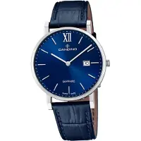 Candino Leder Herren Uhr Analog Luxus Elegant Armbanduhr blau Classic D2UC4724/2