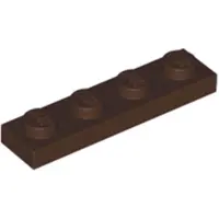 LEGO 1x4 Platte 3710 - 50 Stück Dunkelbraun