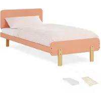 Homestyle4u Holzbett 90x200 Kinder mit Lattenrost und Matratze mit Standard 100 Kinderbett Rot Jugendbett Kiefer Massivholz