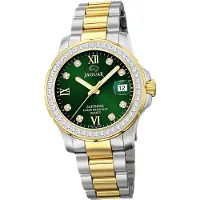 Jaguar Damen Uhr Analog Luxus Edelstahl Armbanduhr Executive silber gold D2UJ893/3