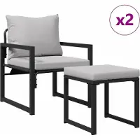 Syfax gartenmöbel 4 stk. 2-Sitzanzahl Hellgrau Polyester