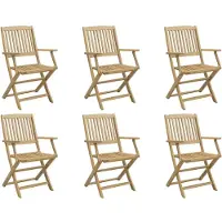 Syfax Klappstühle, 6 Stück, 54,5 x 58 x 90 cm, Massivholz Akazie