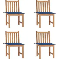 Syfax Gartenstühle 4 Stk. mit Kissen Massivholz Teak
