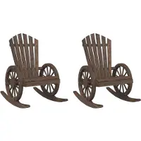 Syfax Adirondack-Schaukelstühle 2 Stk. Massivholz Tanne