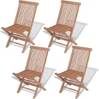 Syfax Klappbare Gartenstühle 4 Stk. Massivholz Teak