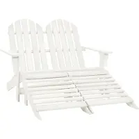 Syfax Adirondack-Gartenbank 2-Sitzer mit Fußteil Tannenholz Weiß
