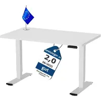 FlexiSpot Höhenverstellbarer Schreibtisch EU, 22mm Einteilige Tischplatte 140x80cm, Elektrisch mit 2 starken Motoren, 4 Memory-Funktion (Weiß)