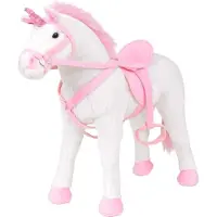 Syfax Plüschtier Einhorn Stehend Plüsch Weiß und Rosa XXL