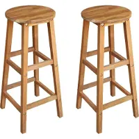 Syfax Barhocker 2 Stk. Massivholz Akazie