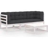 Syfax 4-tlg. Garten-Lounge-Set mit Kissen Kiefer Massivholz