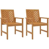 Syfax Garten-Essstühle 2 Stk. Massivholz Akazie