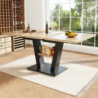 MODFU Esstisch Teleskoptisch (118-157×70×75cm), Küchentish Beistelltisch Esszimmertisch Ausziehtisch,für Küche und Wohnzimmer Holzfarbe