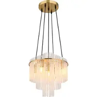 Globo Pendellampe Ø 40 cm Gorley Gold mit weißen Glasstäben
