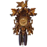 Engstler - 634_QM - Kuckucksuhr - Quarz - Nussbaum - mit Musik - 40,5 cm