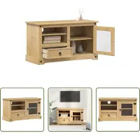 The Living Store TV-Schrank Corona 100x45x58 cm Massivholz Kiefer