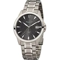 Regent Herren-Armbanduhr silber Analog F-555 Titan-Armband D2URF555