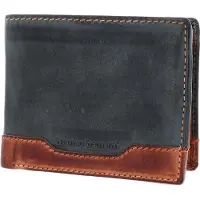 Bruno Banani Leder Geldbörse Alicante Wallet Quer Black / Cognac schwarz