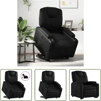 The Living Store Relaxsessel mit Aufstehhilfe Elektrisch Schwarz Kunstleder