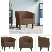 The Living Store Clubsessel Braun Stoff