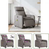 The Living Store Massagesessel Elektrisch Taupe Stoff