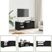 The Living Store TV-Schrank Schwarz 100x35x40 cm Holzwerkstoff