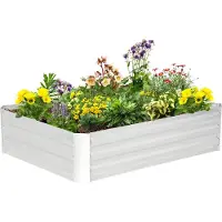 Novavision Hochbeet aus Stahl, Pflanzbeet Frühbeet Gartenbeet Blumenkasten stapelbar, Pflanzkasten Gemüsebeet 120x90x30cm für Garten Balkon, Pflanzkübel für Blumen, Pflanzen, Gemüse
