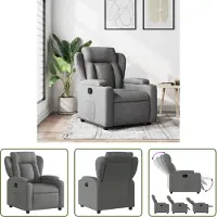 The Living Store Relaxsessel Dunkelgrau Stoff