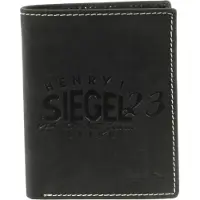H.I.S. Leder Geldbörse Wallet Black schwarz