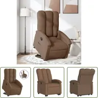 The Living Store Relaxsessel mit Aufstehhilfe Braun Stoff