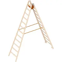 Layher 1038 Holzstehleiter 2x12 Sprossen