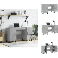 vidaXL Schreibtisch Betongrau 140x50x75 cm Holzwerkstoff - Schreibtische