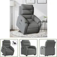 The Living Store Relaxsessel mit Aufstehhilfe Elektrisch Dunkelgrau Stoff