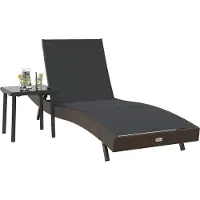 Syfax Sonnenliege 2 stk. Poly-Rattan Schwarz und Braun