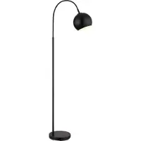 Globo Stehleuchte Metall schwarz matt, Metall schwarz matt, Kabel PVC schwarz, Fußtrittschalter im Kabel, beweglich, LxBxH: 580x200x1500mm, Kabellänge 1800mm, exkl. 1x E27 60W 230V